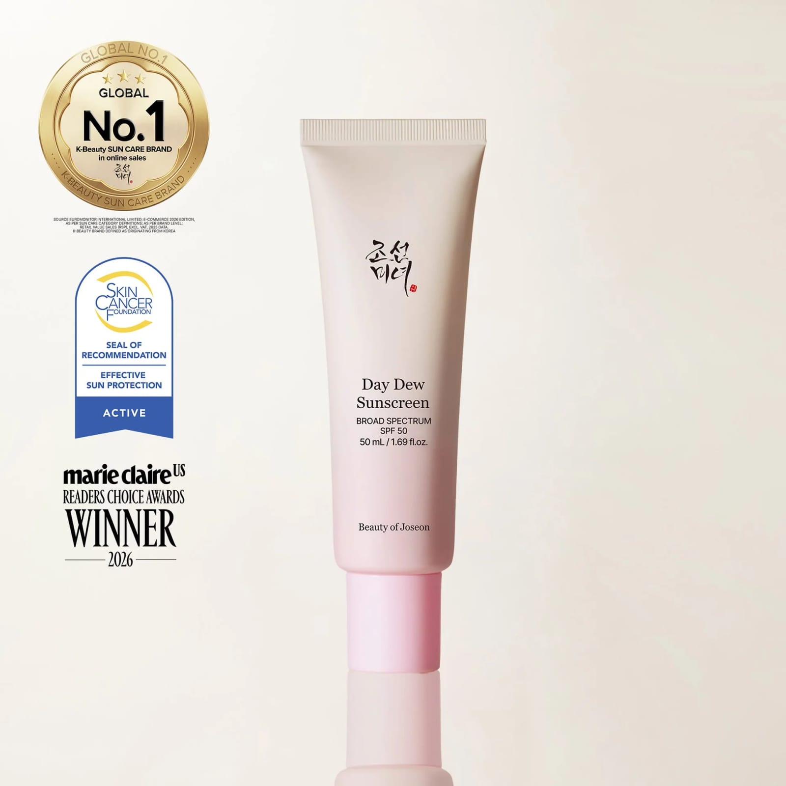 Beauty of Joseon Day Dew sunscreen tube, the US formula
